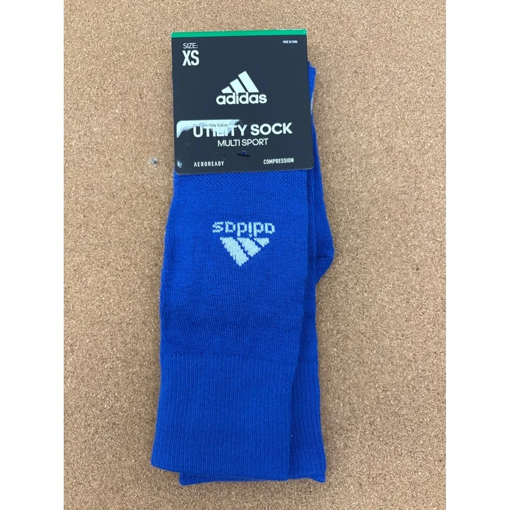 Adidas Utility Sock Multi Sport Over The Calf Socks‎ Blue AEROREADY Size XS